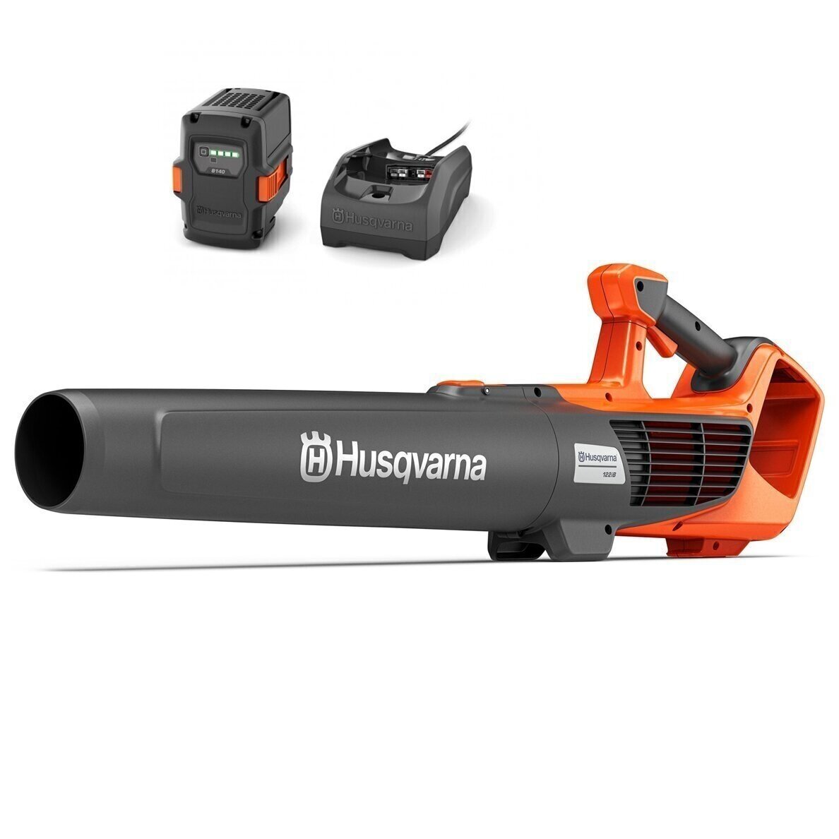 Husqvarna 122iB akumuliatorinis lapų pūstuvas su akumuliatoriumi ir įkrovikliu